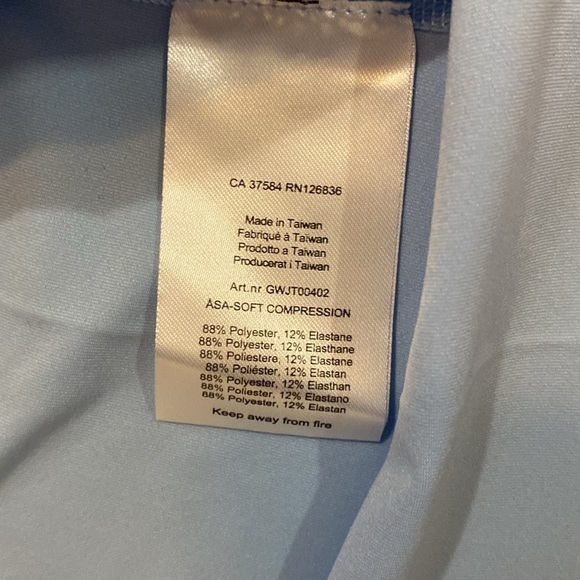 J.Lindeberg | Light Blue Mock Neck Long Sleeve Kate Compression Top | Large - Picture 5 of 6